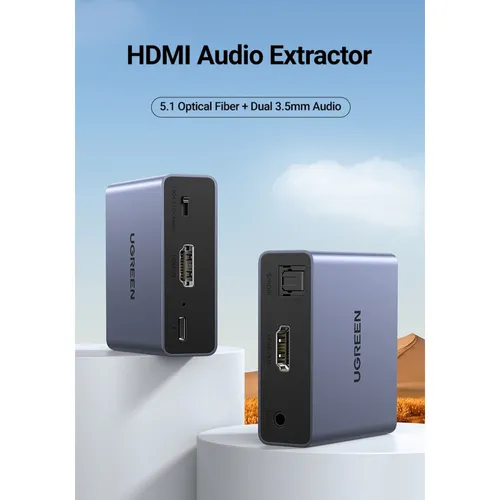 Bộ chuyển đổi tách âm thanh HDMI ra HDMI kèm Audio 3.5mm và Optical (SPDIF) Ugreen 60649