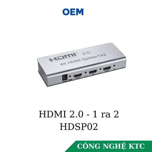 Bộ chia HDMI 1 ra 2 chuẩn 2.0, 4K 60Hz Sheng HDSP02