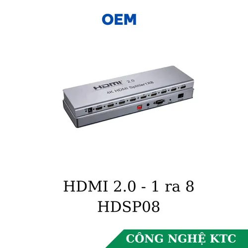 Bộ chia HDMI 1 ra 8 chuẩn 2.0, 4K 60Hz EDID SHENG HDSP08