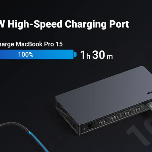 Bộ chuyển đổi USB-C sang  2*USB 3.1 + 1*USB-C +  2*HDMI + 2*DP1 + RJ45 Gigabit + PD Ugreen (90912)