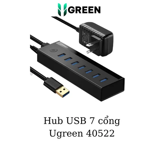 Bộ chia Hub USB 3.0 7 cổng nguồn 5V2A Ugreen 40522