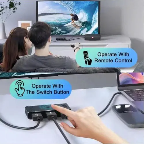 Bộ chuyển mạch 2 chiều HDMI 2.0 2 vào 1 ra hỗ trợ 8K Jasoz T-G175