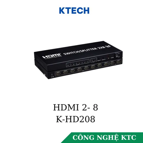 Bộ chia HDMI 2 ra 8 hỗ trợ 4K KTECH