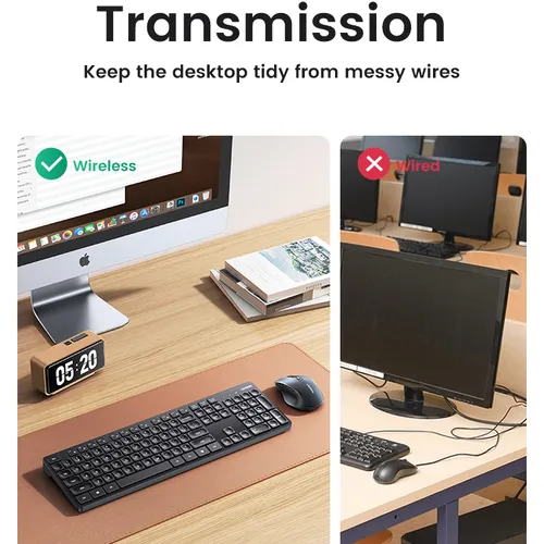 Bàn phím không dây 2.4Ghz dùng cho máy tính laptop chất liệu nhựa ABS màu đen Ugreen 90250