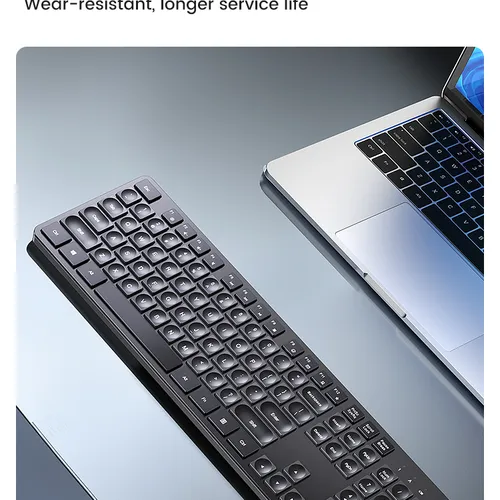 Bàn phím không dây 2.4Ghz dùng cho máy tính laptop chất liệu nhựa ABS màu đen Ugreen 90250