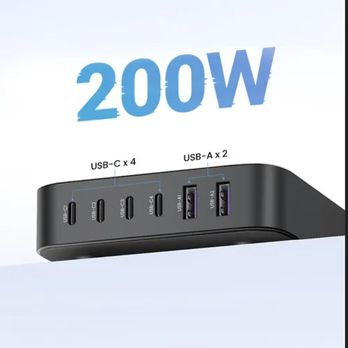 Củ sạc nhanh Nexode 200W GaN II  USB Type-C x4 / USB Type-A x2 Ugreen 40914