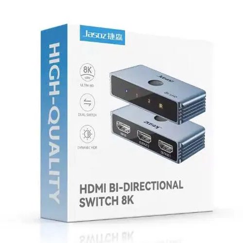 Bộ chuyển mạch 2 chiều HDMI 2.0 2 vào 1 ra hỗ trợ 8K Jasoz T-G175