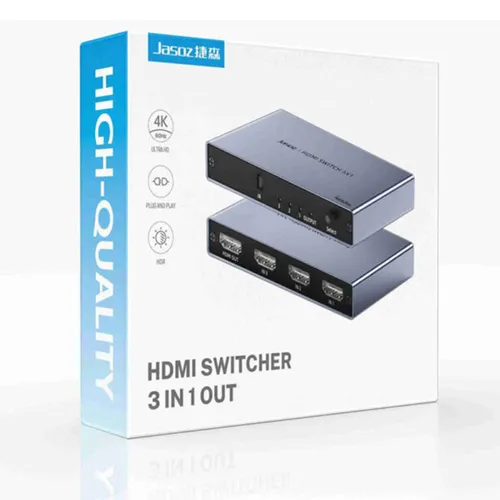 Bộ chuyển mạch HDMI 2.0 3 vào 1 ra hỗ trợ 4K Jasoz T-G179