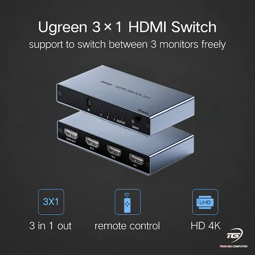 Bộ chuyển mạch HDMI 2.0 3 vào 1 ra hỗ trợ 4K Jasoz T-G179