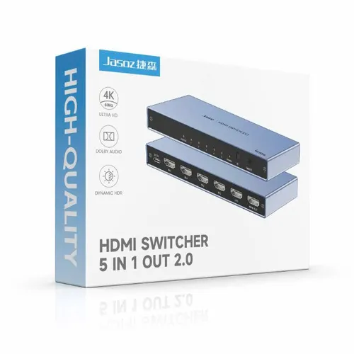 Bộ chuyển mạch HDMI 2.0 5 vào 1 ra hỗ trợ 4K Jasoz T-G180