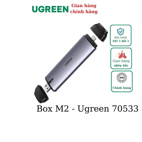Thiết bị đựng ổ cứng SSD Sata M.2 B-Key & M+B Key SATA NGFF 2280/2260/2242/2230 tốc độ 6Gbps Ugreen 70533