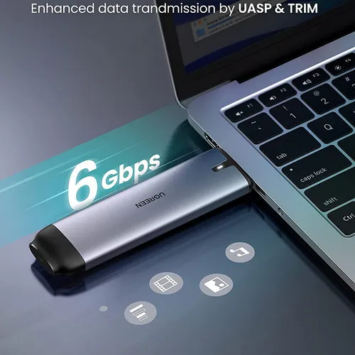 Thiết bị đựng ổ cứng SSD Sata M.2 B-Key & M+B Key SATA NGFF 2280/2260/2242/2230 tốc độ 6Gbps Ugreen 70533