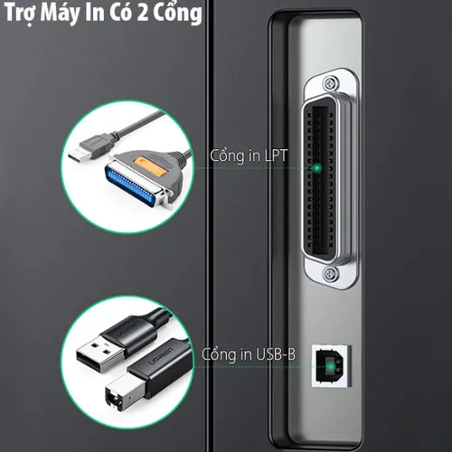Thiết bị Printer Server qua mạng Lan hoặc Wifi Ugreen 10941