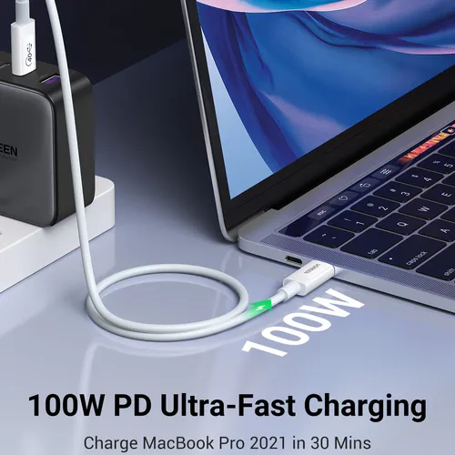 Cáp USB-C 4 Gen 3 dài 0.8m hỗ trợ 8k + PD100w + truyền data 40Gbps Ugreen 40113