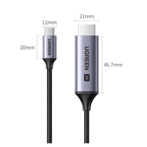 Cáp chuyển USB C to HDMI dài 1.5m hỗ trợ 8K@60Hz Ugreen 90451
