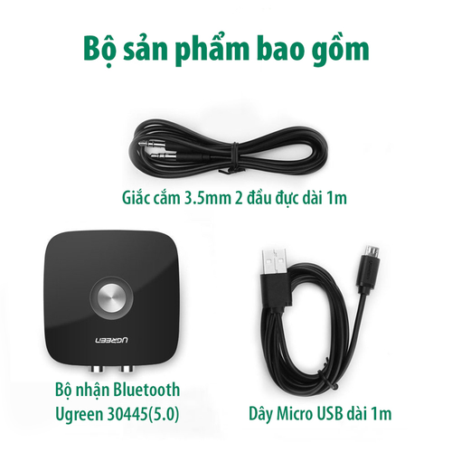 Thiết bị nhận Bluetooth đầu ra 3.5mm và hoa sen Ugreen  30445  CM123