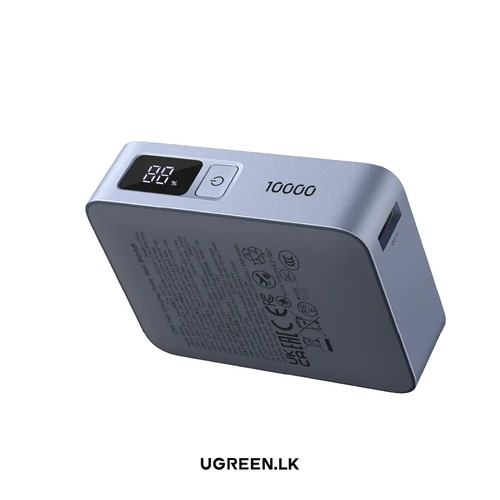 Pin sạc dự phòng dùng cho điện thoại laptop 10000mAh màu xanh 3 cổng đầu ra tích hợp dây 25cm Ugreen 75173B PB584