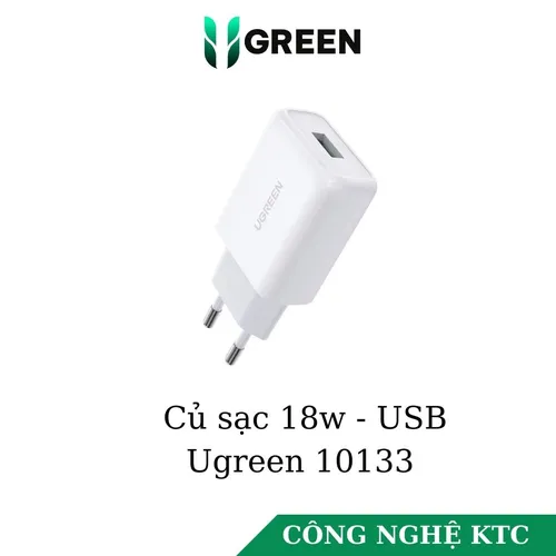 Củ sạc nhanh 18W chuẩn USB hỗ trợ QC 3.0 Ugreen 10133