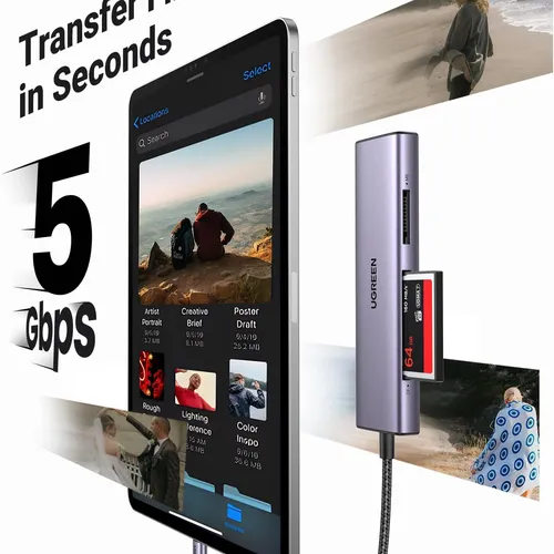 Đầu đọc thẻ USB - C  hỗ trợ SD/TF/CF 3.0/MS Ugreen 15307  CM627