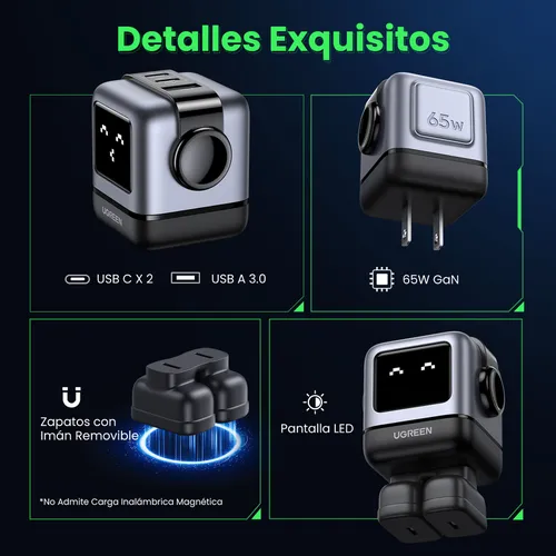 Củ sạc nhanh Robot GaN Nexode RG 65W Ugreen 15570