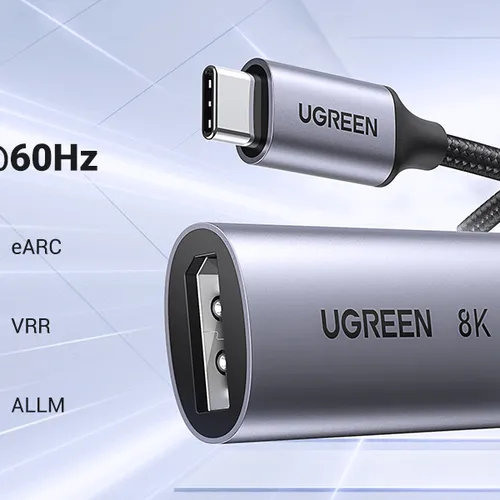 Cáp chuyển USB-C sang Displayport 1.4 hỗ trợ 8K@60HZ dài 10cm Ugreen 15575