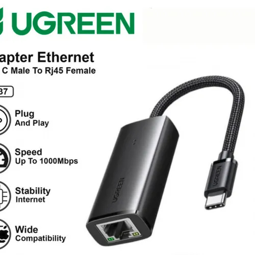 Cáp chuyển Type C sang LAN 1Gbps Ugreen 15637 CM650