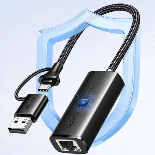 Cáp chuyển USB Type-C kèm USB-A sang cổng mạng Gigabit  Ugreen 15638 CM650