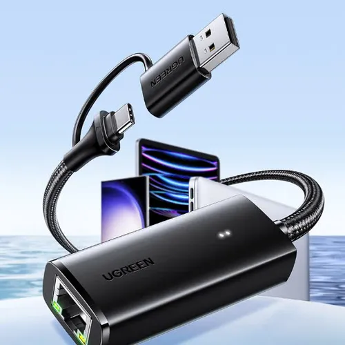 Cáp chuyển USB Type-C kèm USB-A sang cổng mạng Gigabit  Ugreen 15638 CM650