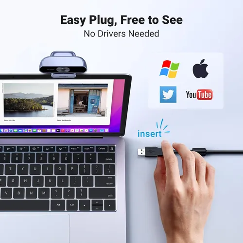 Webcam cắm dây USB dùng cho máy tính Full HD 1080@30Hz Ugreen 15728
