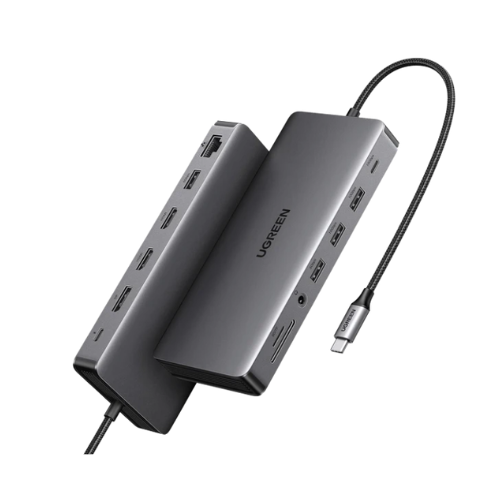 Bộ chuyển đổi USB-C sang USB-C PD+2*USB 3.2+USB-C 3.2+2*USB 3.0+RJ45+2*HDMI+DP+SD/TF+3.5mm  hỗ trợ 4K Ugreen 15978 CM681