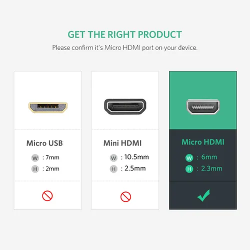 Cáp Micro HDMI to HDMI 20cm Ugreen 20134