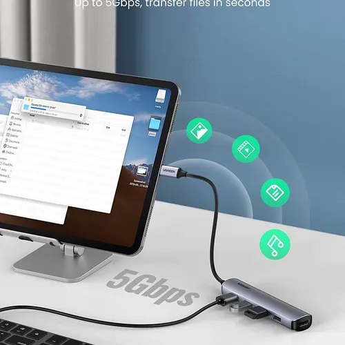 Bộ chuyển Type C to HDMI + 4 cổng USB 3.0 Ugreen 20197