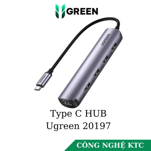 Bộ chuyển Type C to HDMI + 4 cổng USB 3.0 Ugreen 20197