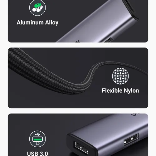 Bộ chia Hub USB-C ra 4 cổng USB 3.0 màu đen Ugreen 20841 CM473