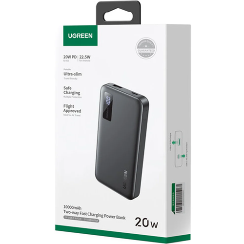 Pin sạc dùng cho điện thoại 10000mAh Li-ion màu ghi 2 cổng đầu ra Ugreen 25742 PB311