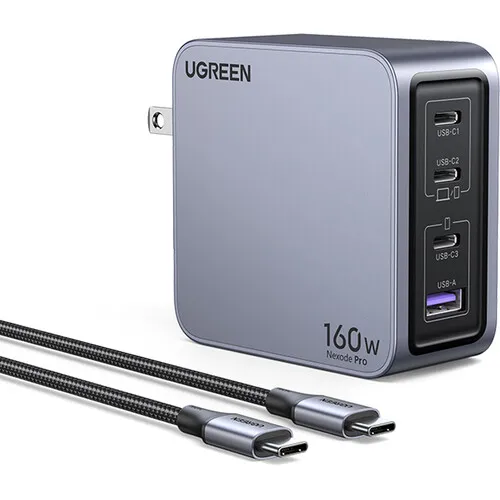 Củ sạc Nexode GaN Pro 160W 2 cổng USB-C và 1 USB Nexode Ugreen 25876