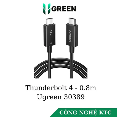 Cáp Thunderbolt 4 dài 0.8m hỗ trợ 8k + PD100w + truyền data 40Gbps Ugreen 30389