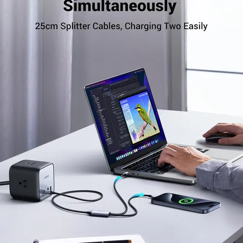 Cáp sạc USB Type C ra 2 cổng Type C  dài 1.5m 100W Ugreen 35087 US561