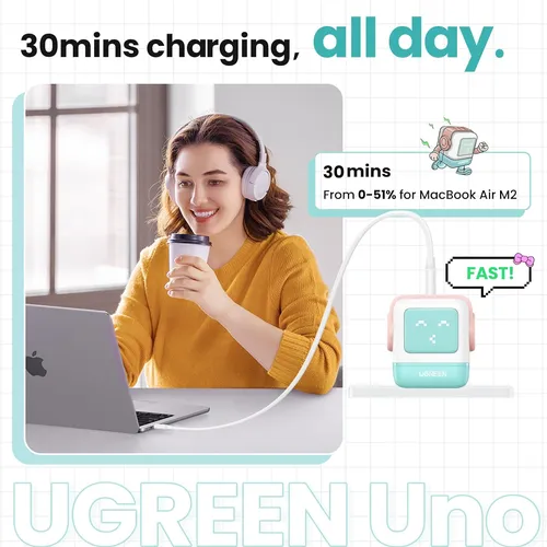 Củ sạc nhanh Robot GaN Nexode RG 65W Ugreen 35856 CD361