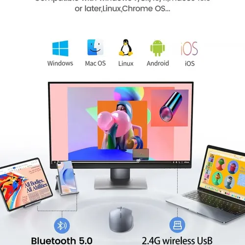 Chuột không dây 2.4Ghz dùng cho máy tính laptop chất liệu nhựa ABS màu xám Ugreen 35900 M556