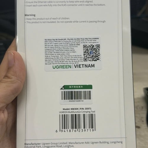 Kìm bấm dây mạng chuẩn RJ45/RJ11 màu xanh đen Ugreen 35971 NW304