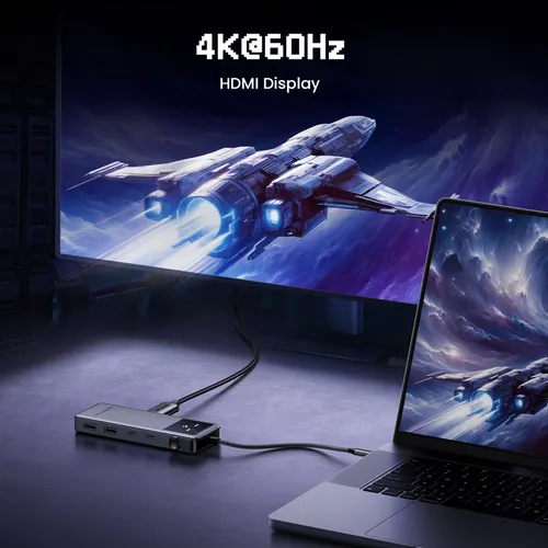 Bộ chuyển đổi USB-C sang USB-C PD+2*USB 3.2+2*USB-C 3.2+HDMI Groovy Robot Uno Ugreen 35998 CD361