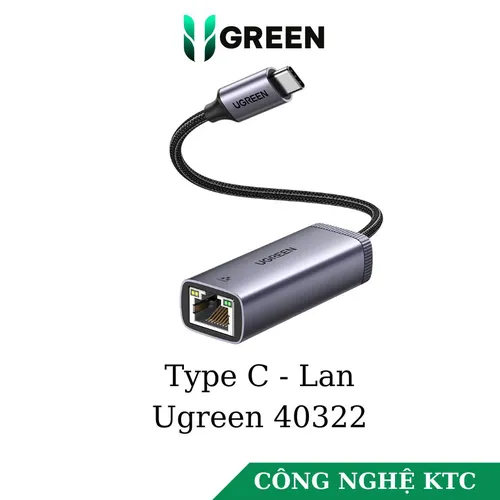 Cáp chuyển USB Type C sang LAN 1Gbps Ugreen 40322