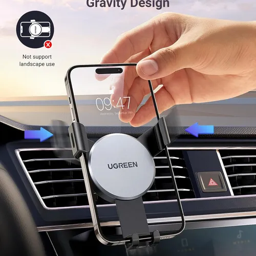 Giá đỡ điện thoại gắn trên ô tô màu đen Ugreen 40907 LP130