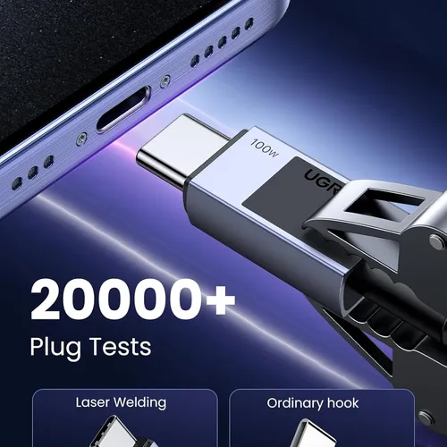 Cáp sạc USB Type C dài 1m sạc nhanh 5A 100W Ugreen 45063 L512