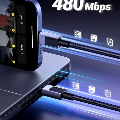 Cáp sạc USB Type C dài 1m sạc nhanh 5A 100W Ugreen 45063 L512