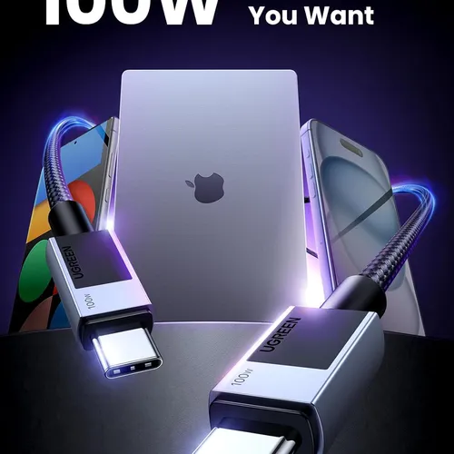 Cáp sạc USB Type C dài 1m sạc nhanh 5A 100W Ugreen 45063 L512