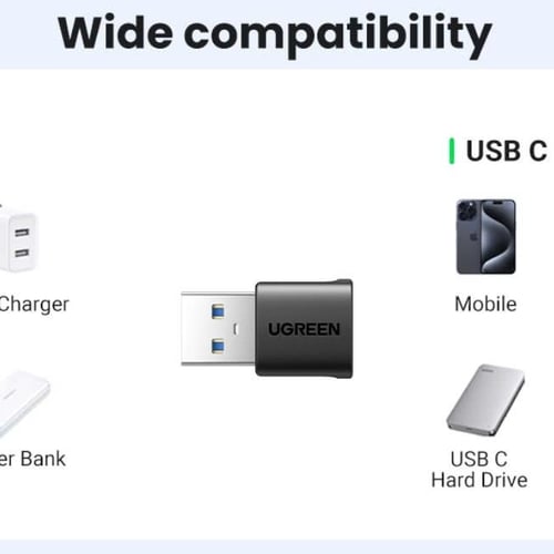 Đầu nối USB Type-C sang USB 3.0 màu đen Ugreen 45275 US701