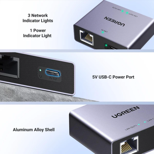 Bộ chia mạng gigabit 2 cổng LAN 1Gbps Ugreen 45311 NW301