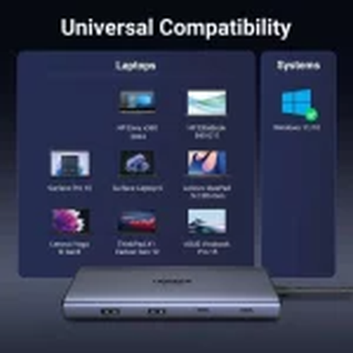 Bộ chuyển đổi USB-C sang USB-C PD+USB-A 3.2+USB-A 3.0+2xUSB-C 3.2+2xHDMI+LAN+SD+TF hỗ trợ 4K Ugreen 45380